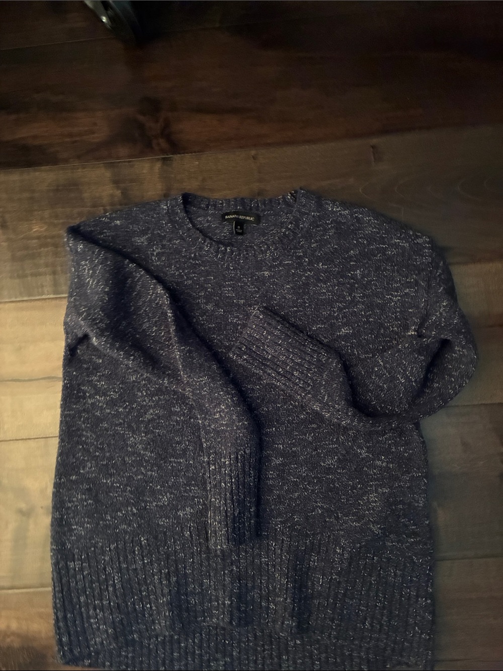 Banana Republic women's Navy Fleck Crewneck Pullover